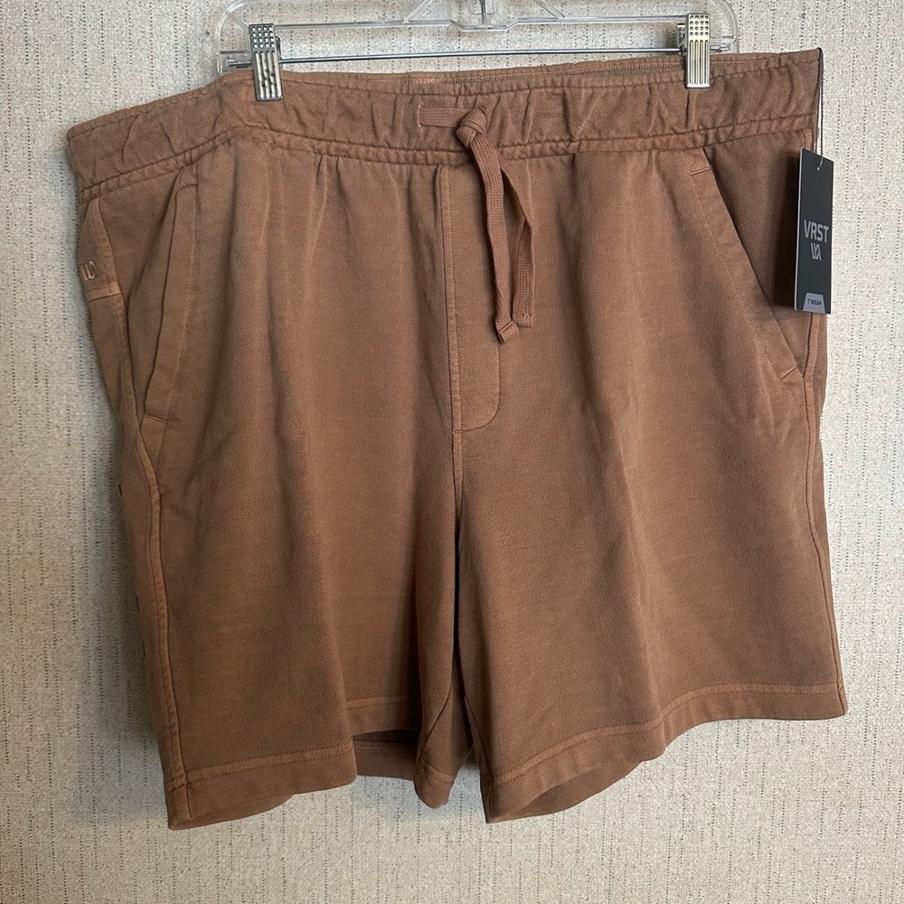 VRST Men’s 7’’ Washed Twill Terry Short: BROWN: NWT: SZ XXL